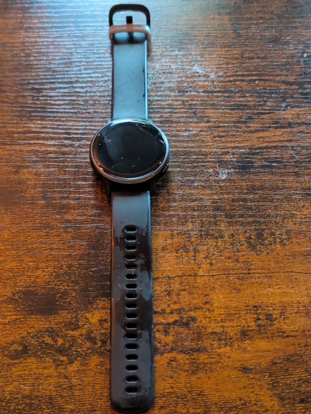Black Round Smartwatch with Silicone Band - Unbranded